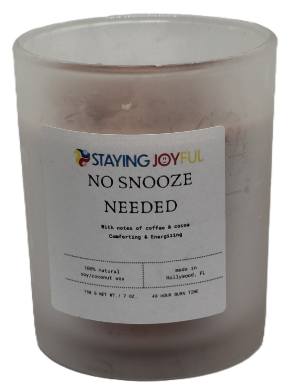 No Snooze Needed aromatherapy and color therapy candle